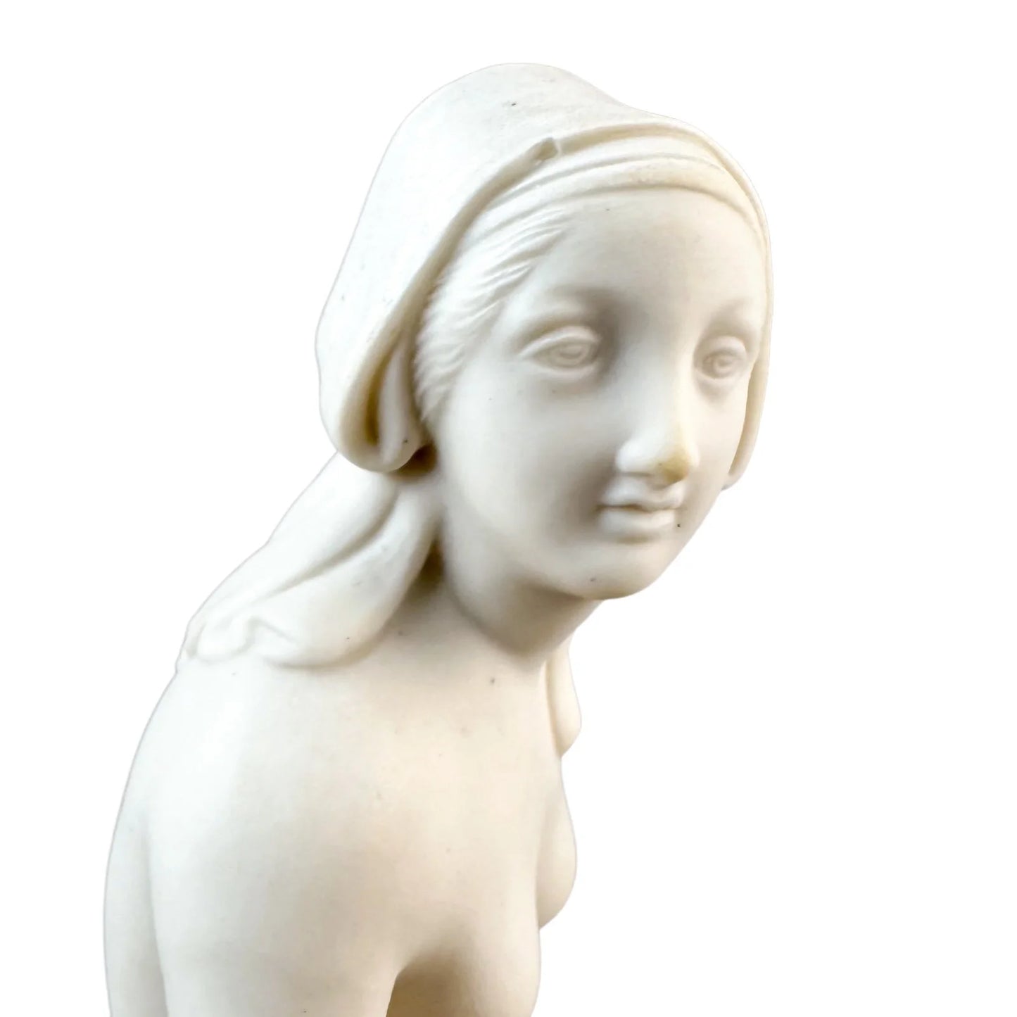 Victorian parian ware ceramic WH Goss Neoclassical figurine of seated nude woman