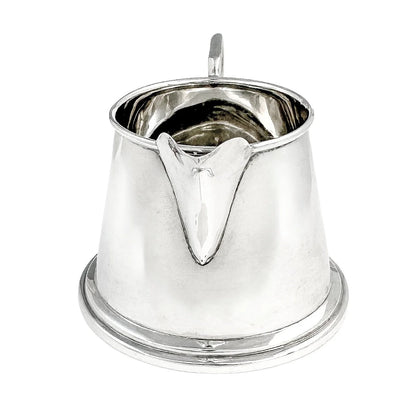Edwardian sterling silver Art Deco sugar bowl and milk jug set, 1911