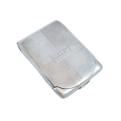 Art Deco Mappin & Webb gilt sterling silver card case with reeded body