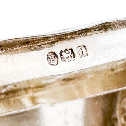 19th century Neoclassical imported Hanau silver miniature table dresser ring / trinket box