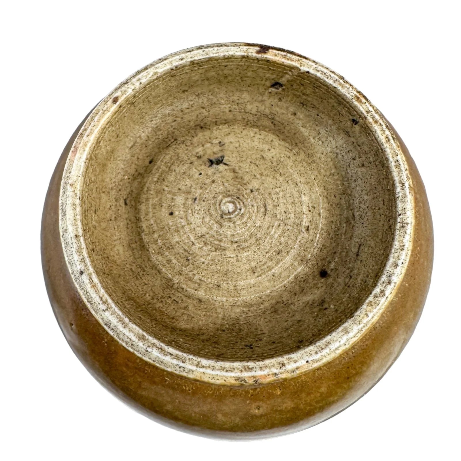 19th century Chinese tea dust glaze vase with long neck and bulbous belly