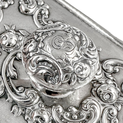 American sterling silver Gorham ink blotter / paper press with scroll embossed detail