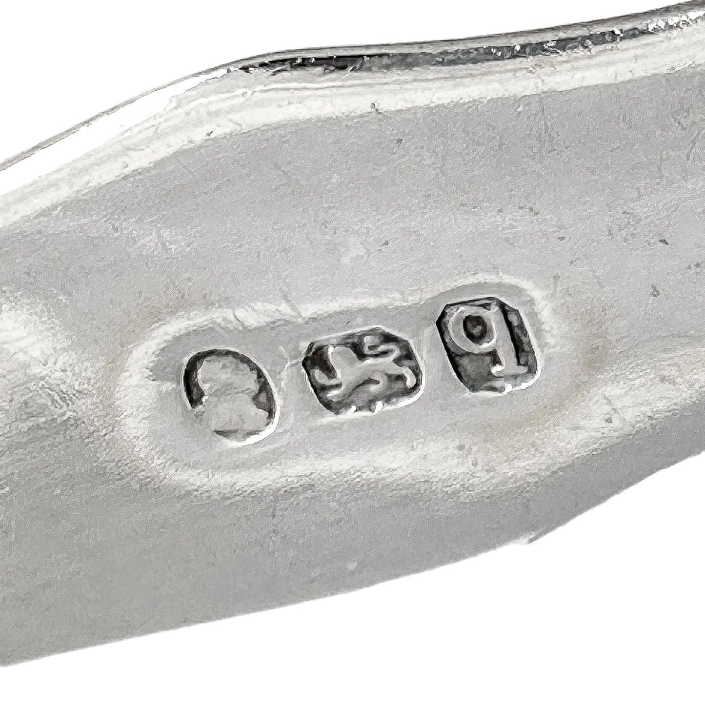 George III sterling silver bright cut sugar tongs