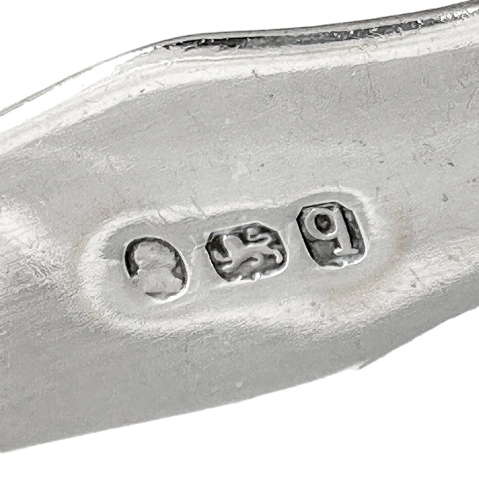 George III sterling silver bright cut sugar tongs