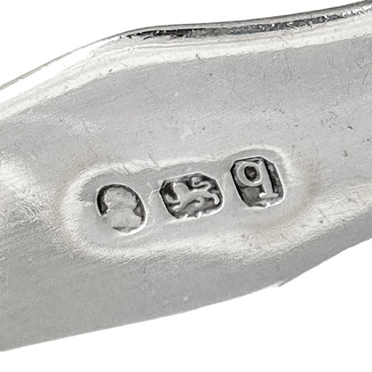 George III sterling silver bright cut sugar tongs