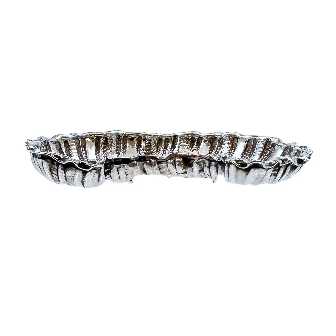 1890's Hanau silver Karl Kurz Silberwarenfabrik crescent bonbon basket / trinket dish