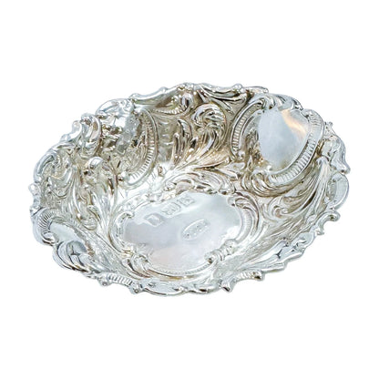 Vintage sterling silver Rococo style sweetmeat bonbon basket