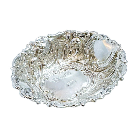 Vintage sterling silver Rococo style sweetmeat bonbon basket