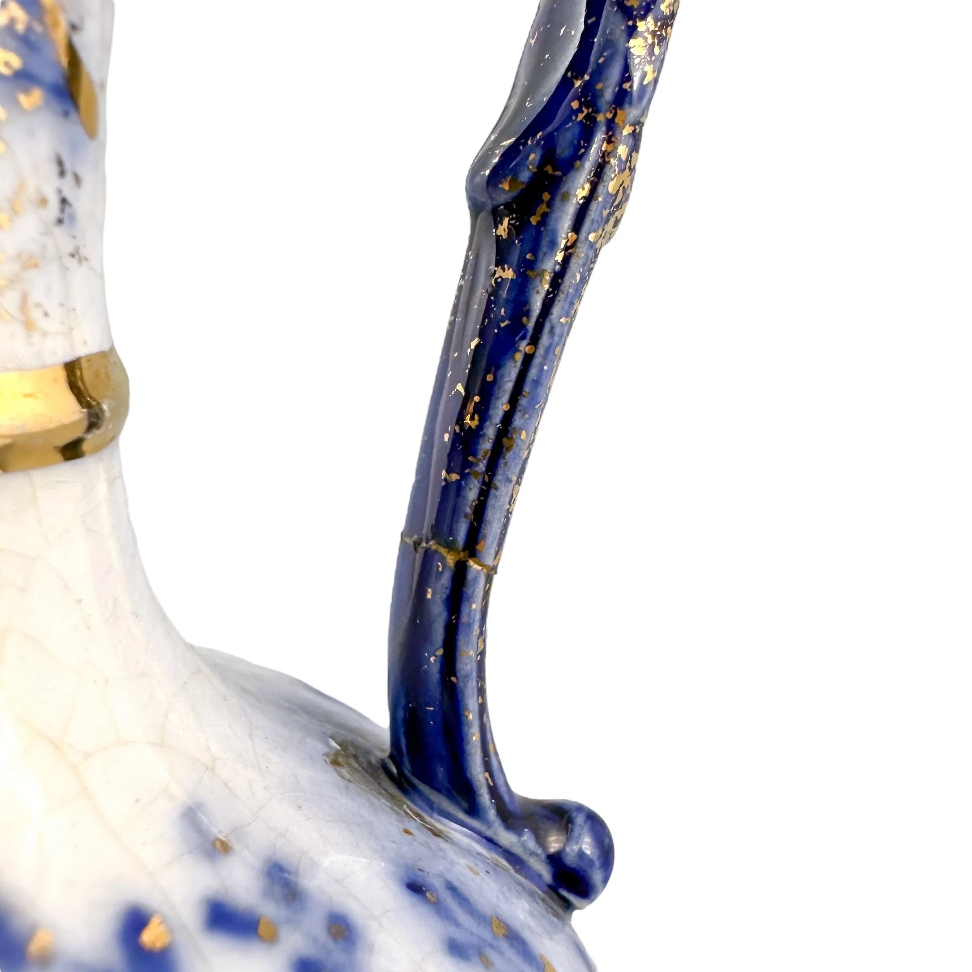 Art Nouveau cobalt blue amphora shaped porcelain pitcher