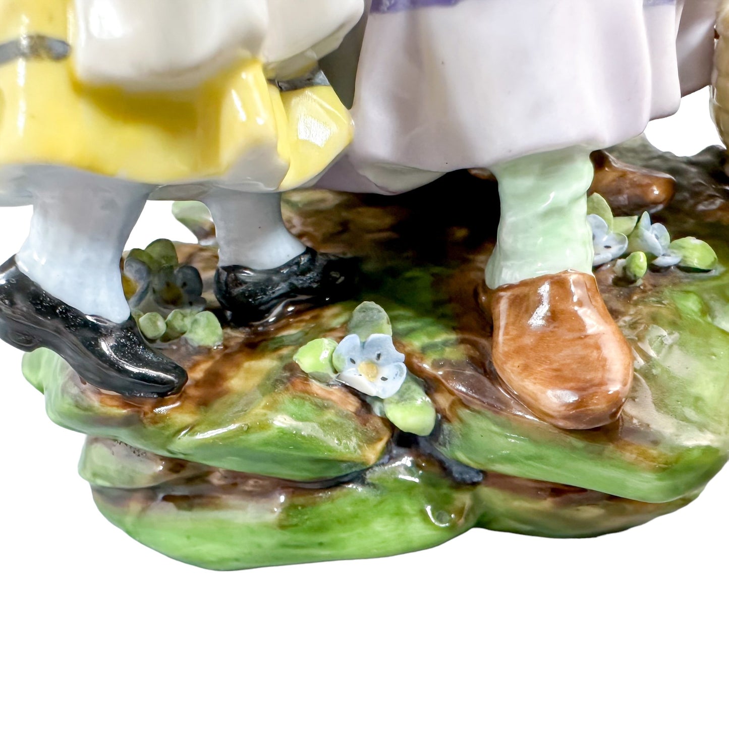 German 1890's Thuringian porcelain figurine of woman peeling potatoes