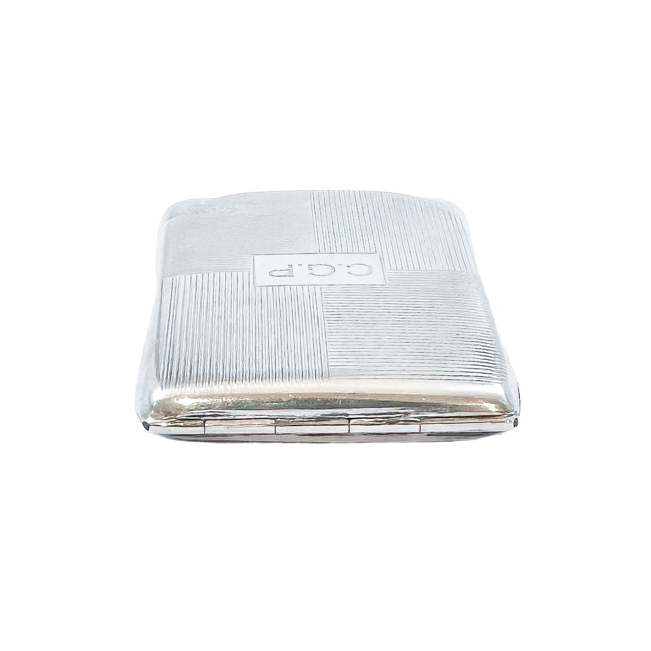 Art Deco Mappin & Webb gilt sterling silver card case with reeded body