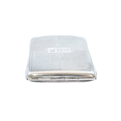 Art Deco Mappin & Webb gilt sterling silver card case with reeded body