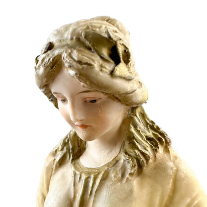 Art Nouveau Turn Wein porcelain figurine of young woman, allegory of "Geography"