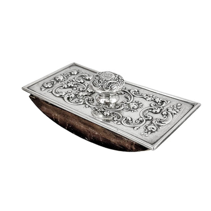 American sterling silver Gorham ink blotter / paper press with scroll embossed detail