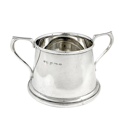 Edwardian sterling silver Art Deco sugar bowl and milk jug set, 1911
