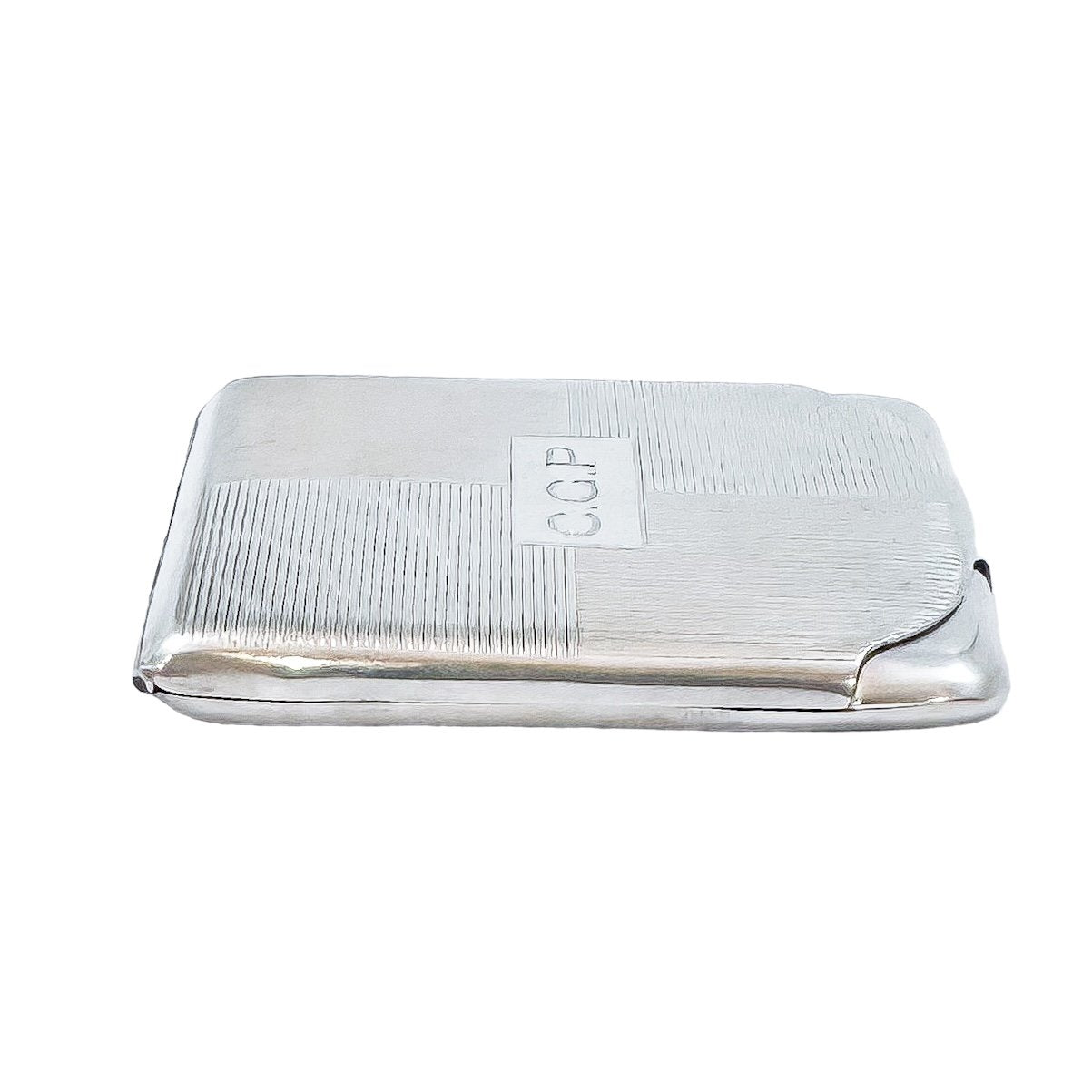 Art Deco Mappin & Webb gilt sterling silver card case with reeded body