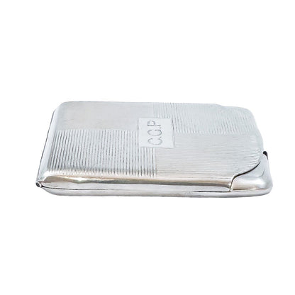 Art Deco Mappin & Webb gilt sterling silver card case with reeded body