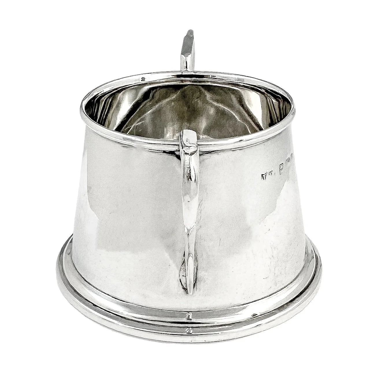 Edwardian sterling silver Art Deco sugar bowl and milk jug set, 1911