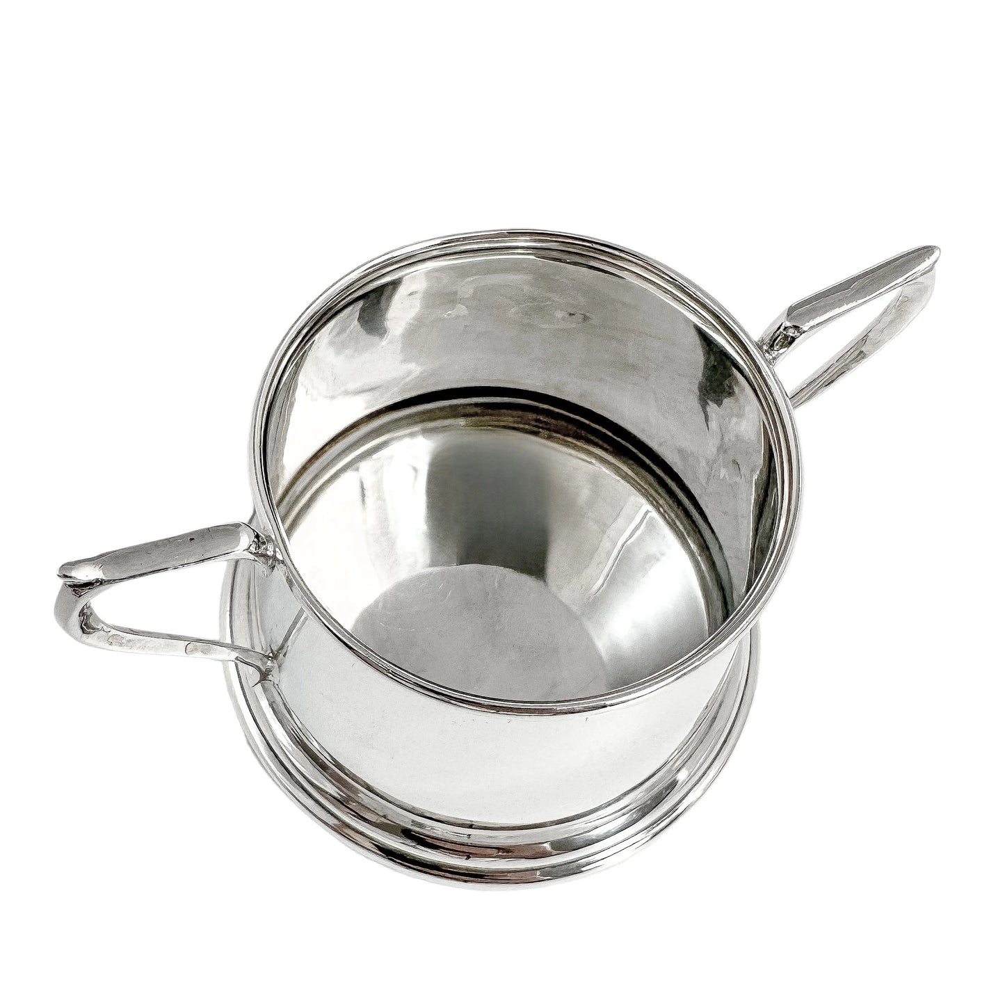 Edwardian sterling silver Art Deco sugar bowl and milk jug set, 1911