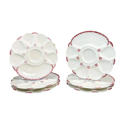 Mid-Victorian set of English Minton porcelain white and pink oyster plates