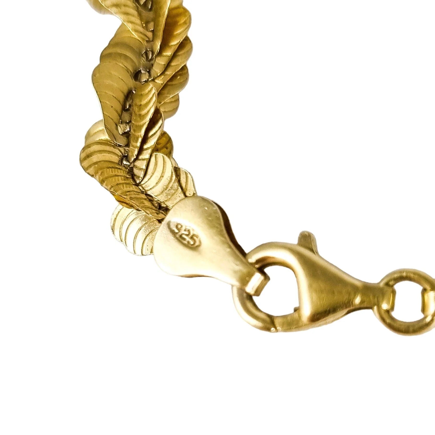 Vintage Italian sterling silver gold plated statement fancy chain leaf necklace