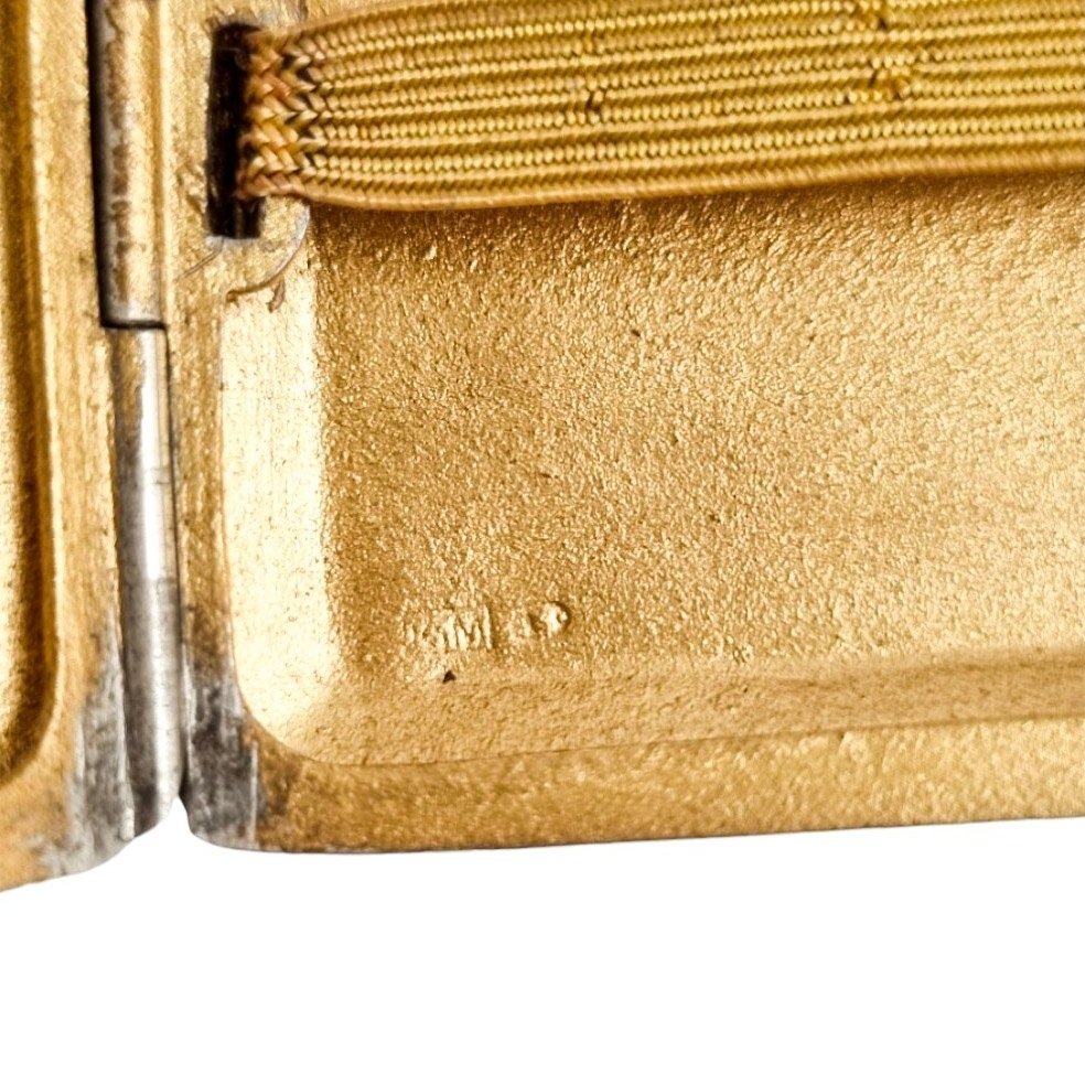 Art Deco Polish solid silver 9 ct gold large cigarette case geometric engraving “Lewandowski” 117g