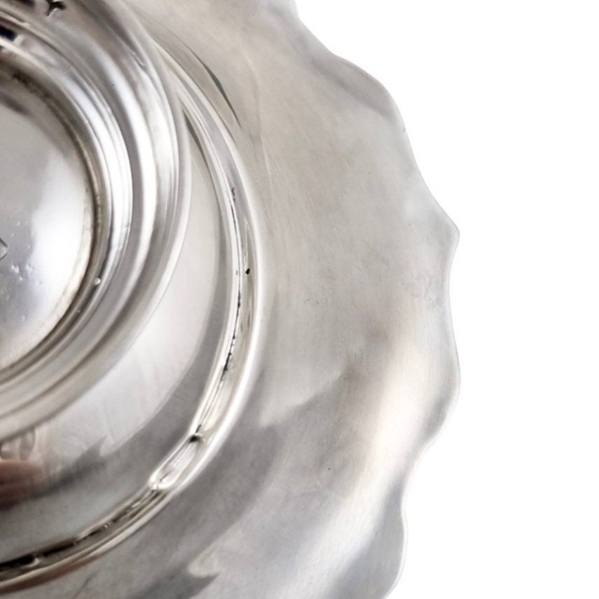 Vintage 1940’s sterling silver bon bon pedestal dish, candy / nut / snack bowl with fluted edges