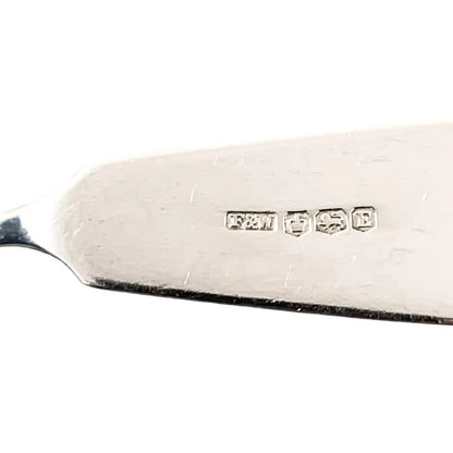 Edwardian Canadian Roden Bros sterling silver pierced butter / caviar dish and knife