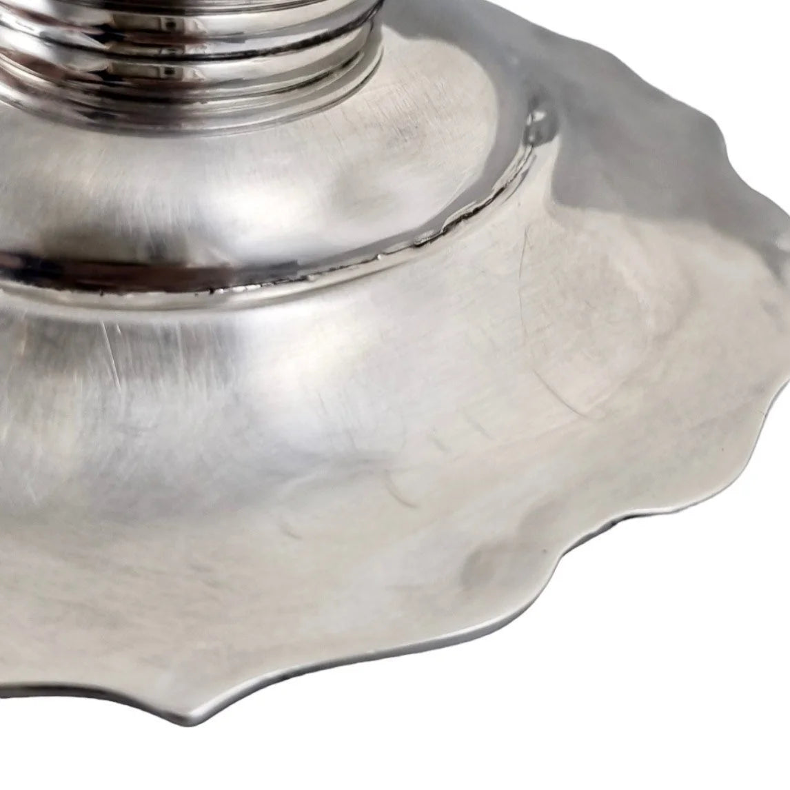 Vintage 1940’s sterling silver bon bon pedestal dish, candy / nut / snack bowl with fluted edges