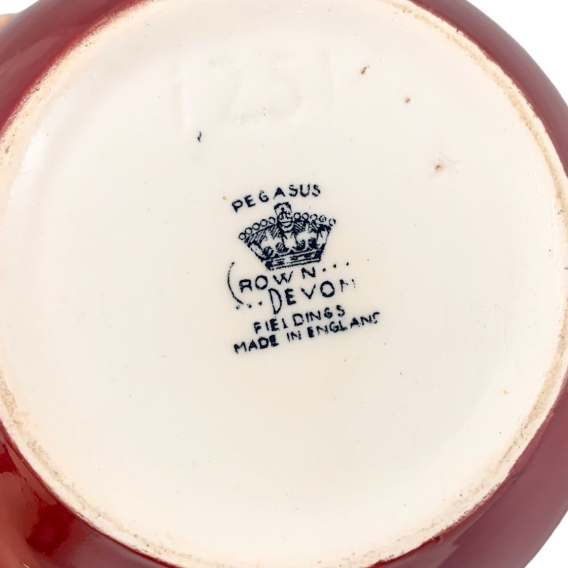 Art Deco red and white Pegasus horse Crown Devon sugar jar / tea container with lid