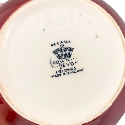 Art Deco red and white Pegasus horse Crown Devon sugar jar / tea container with lid