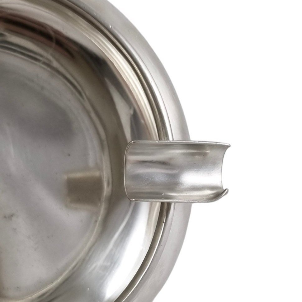 Antique Indian colonial silver Cooke & Kelvey large baluster ashtray with two slots