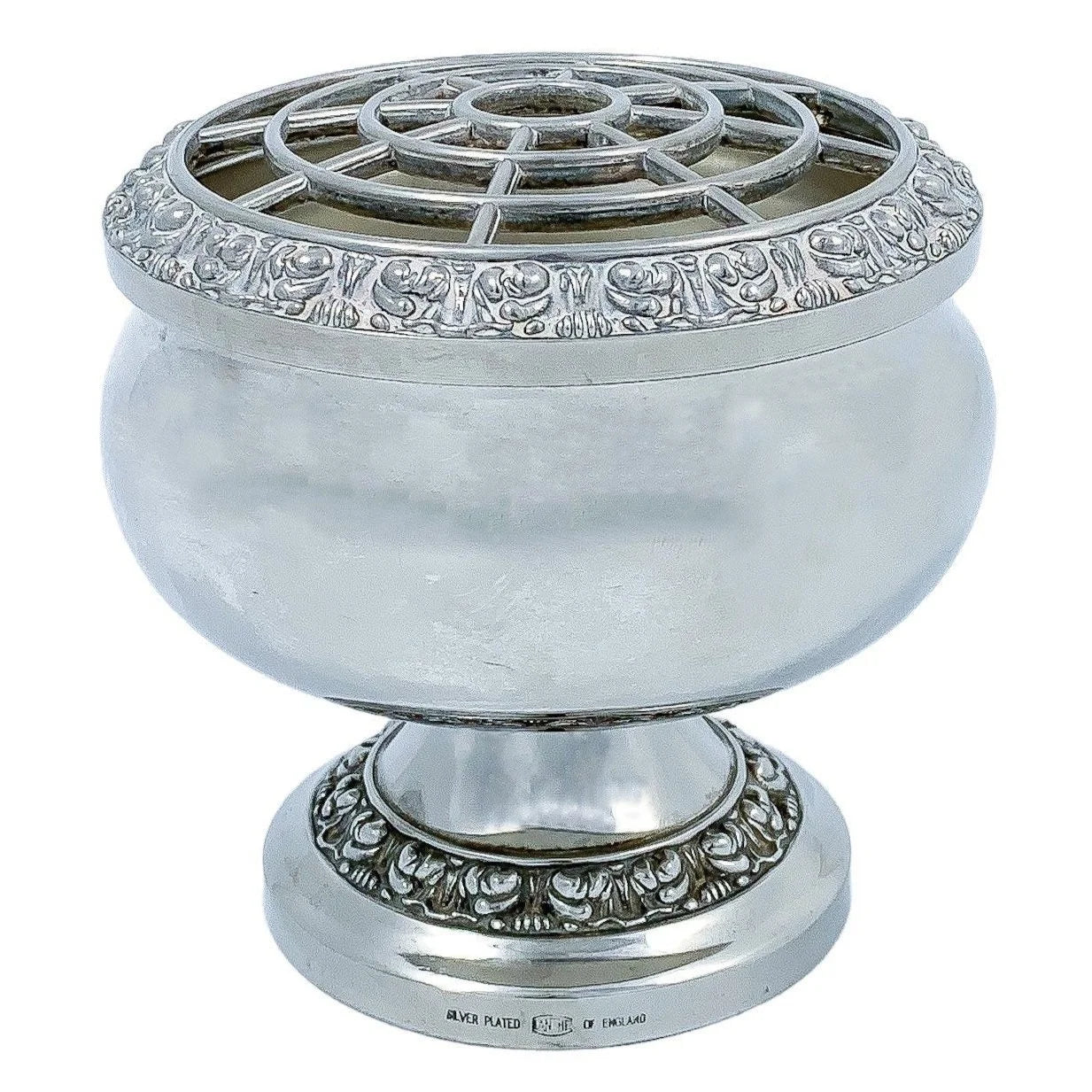 1960's Georgian style silver plated centrepiece rose bowl