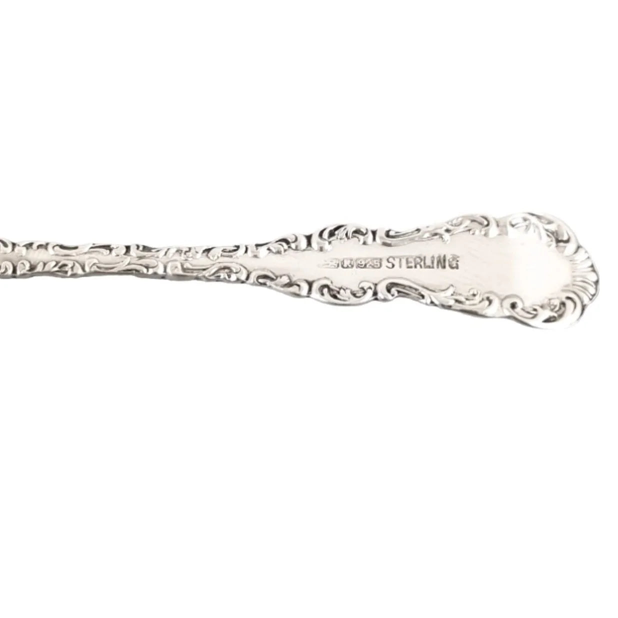 Sterling silver gilded sugar sifter / bonbon / nut candy spoon embossed with scrolls