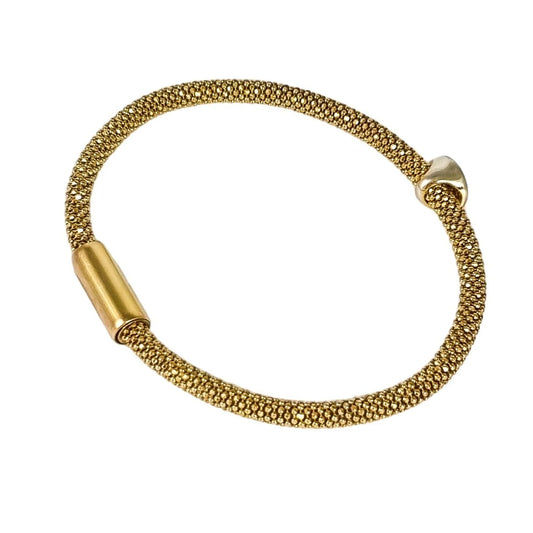 Sterling silver Links of London Star Dust 18ct gold vermeil bead mesh bracelet
