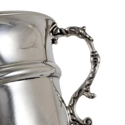 WWI-era sterling silver porringer bowl, snake serpent handles, Martin Hall & Co