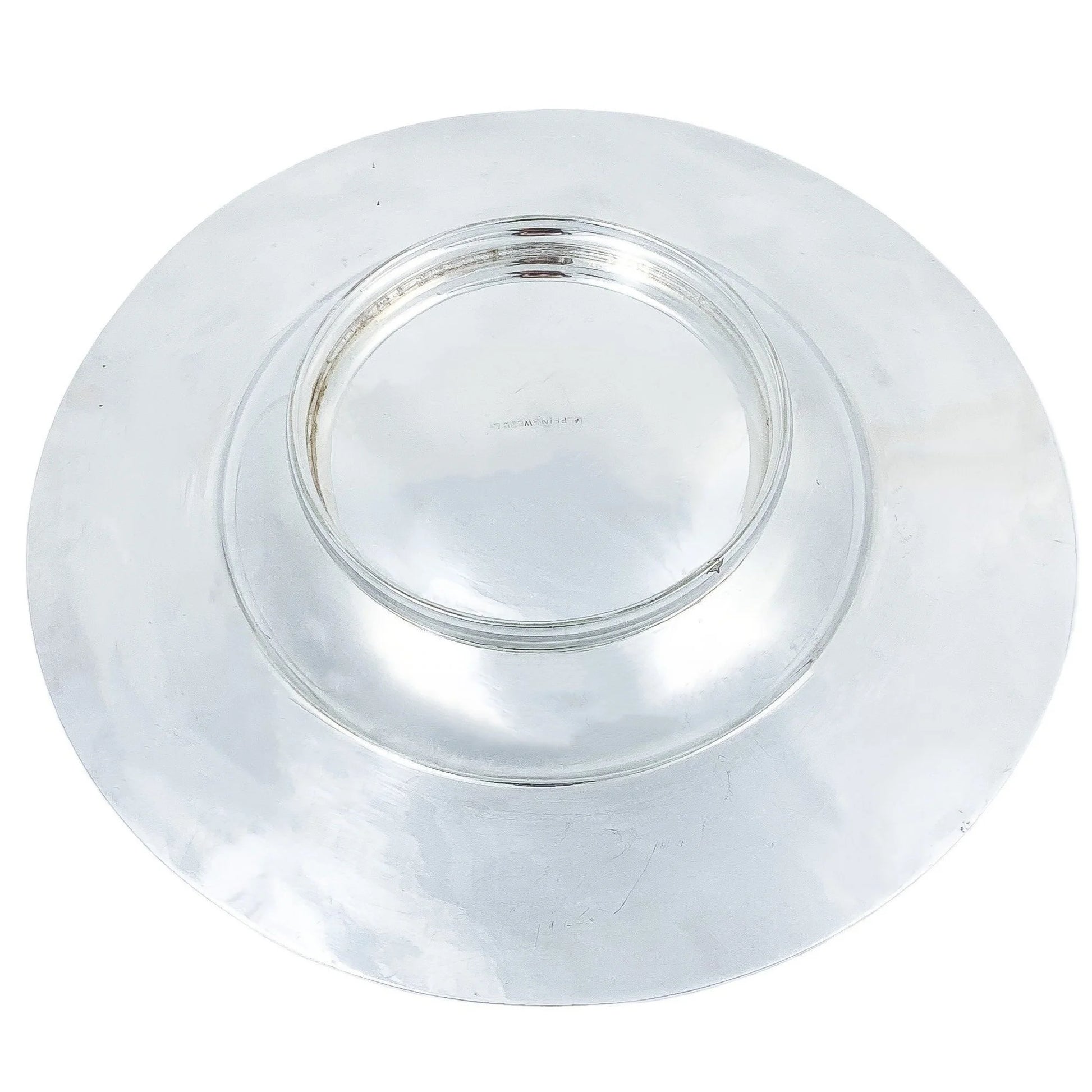 Edwardian Mappin & Webb silver plated round fruit bowl tazza centrepiece