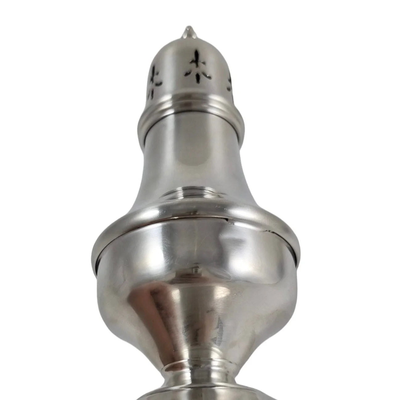 Vintage sterling silver tall tower sugar caster / shaker/ muffineer with fleur-de-lis lid