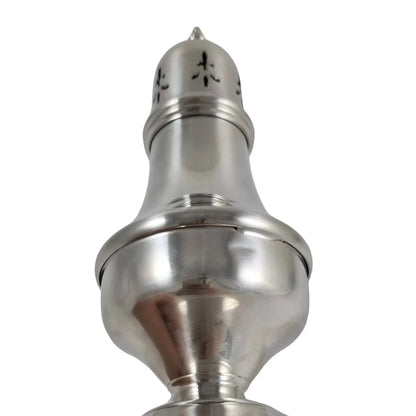 Vintage sterling silver tall tower sugar caster / shaker/ muffineer with fleur-de-lis lid