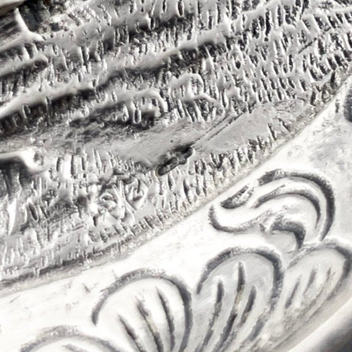 Vintage 1960’s Dutch solid silver 2-slot oval ashtray embossed with windmill landscape