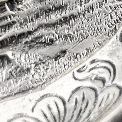 Vintage 1960’s Dutch solid silver 2-slot oval ashtray embossed with windmill landscape