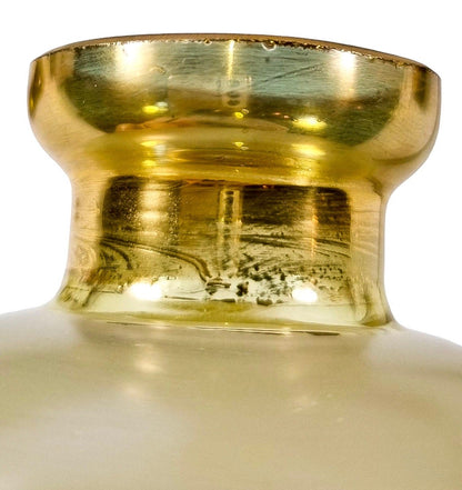 Art Deco De Rupel Boom amber glass gilded liquor decanter bottle