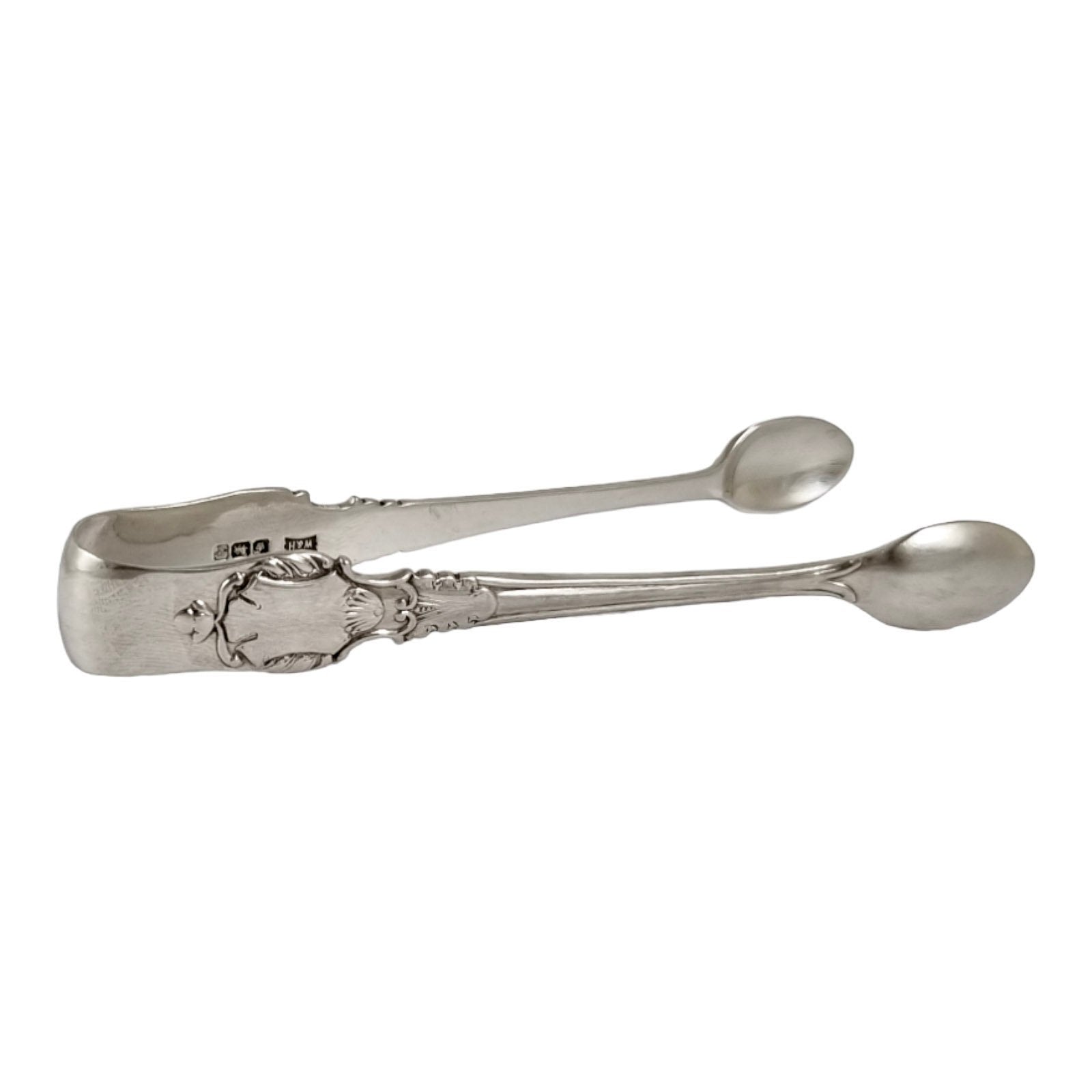 Bijkamp & Co Dutch silver bon bon pierced basket lion paw feet, village scenes and sugar tongs