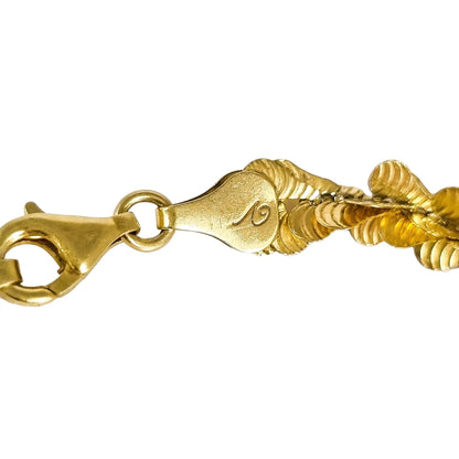 Vintage Italian sterling silver gold plated statement fancy chain leaf necklace