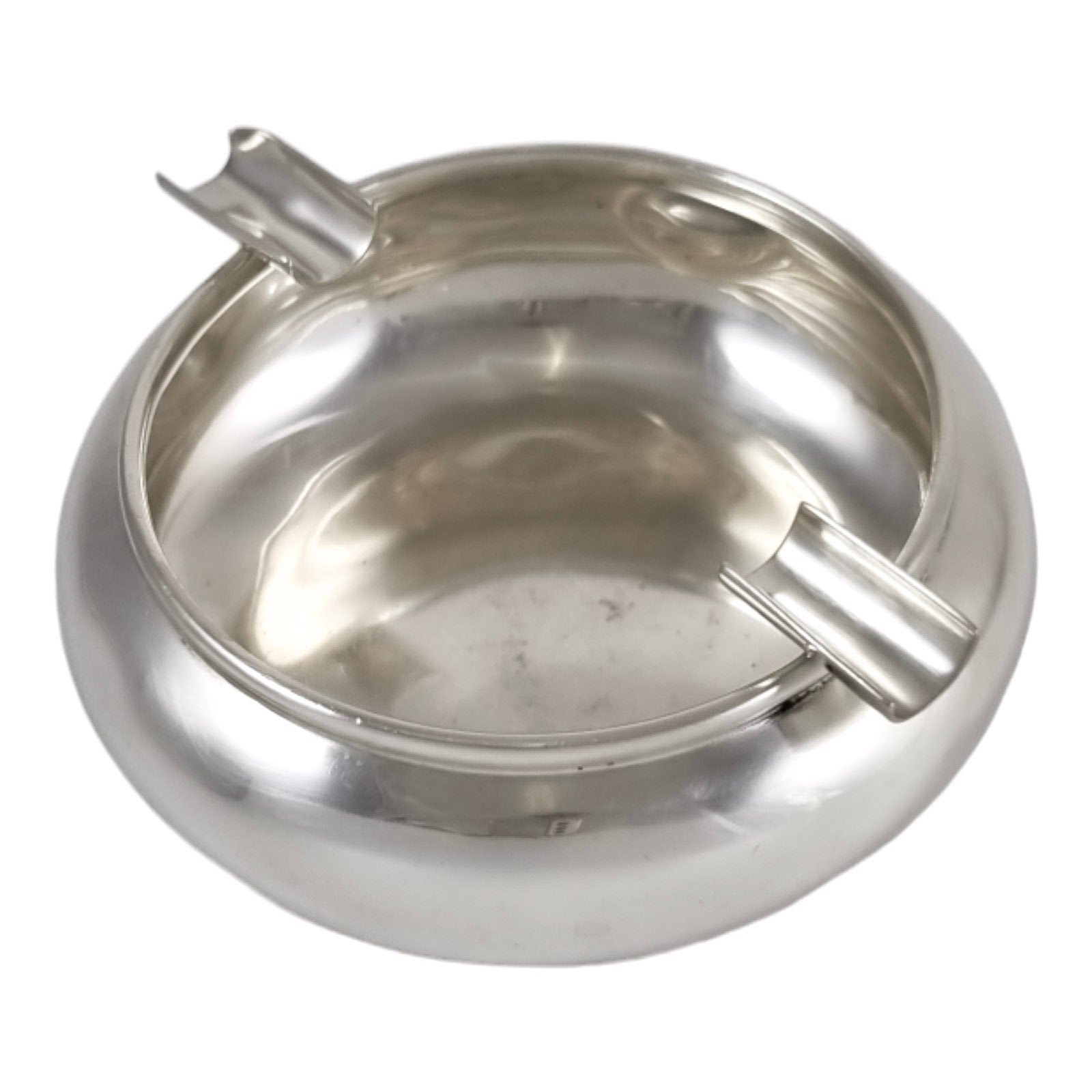 Antique Indian colonial silver Cooke & Kelvey large baluster ashtray with two slots
