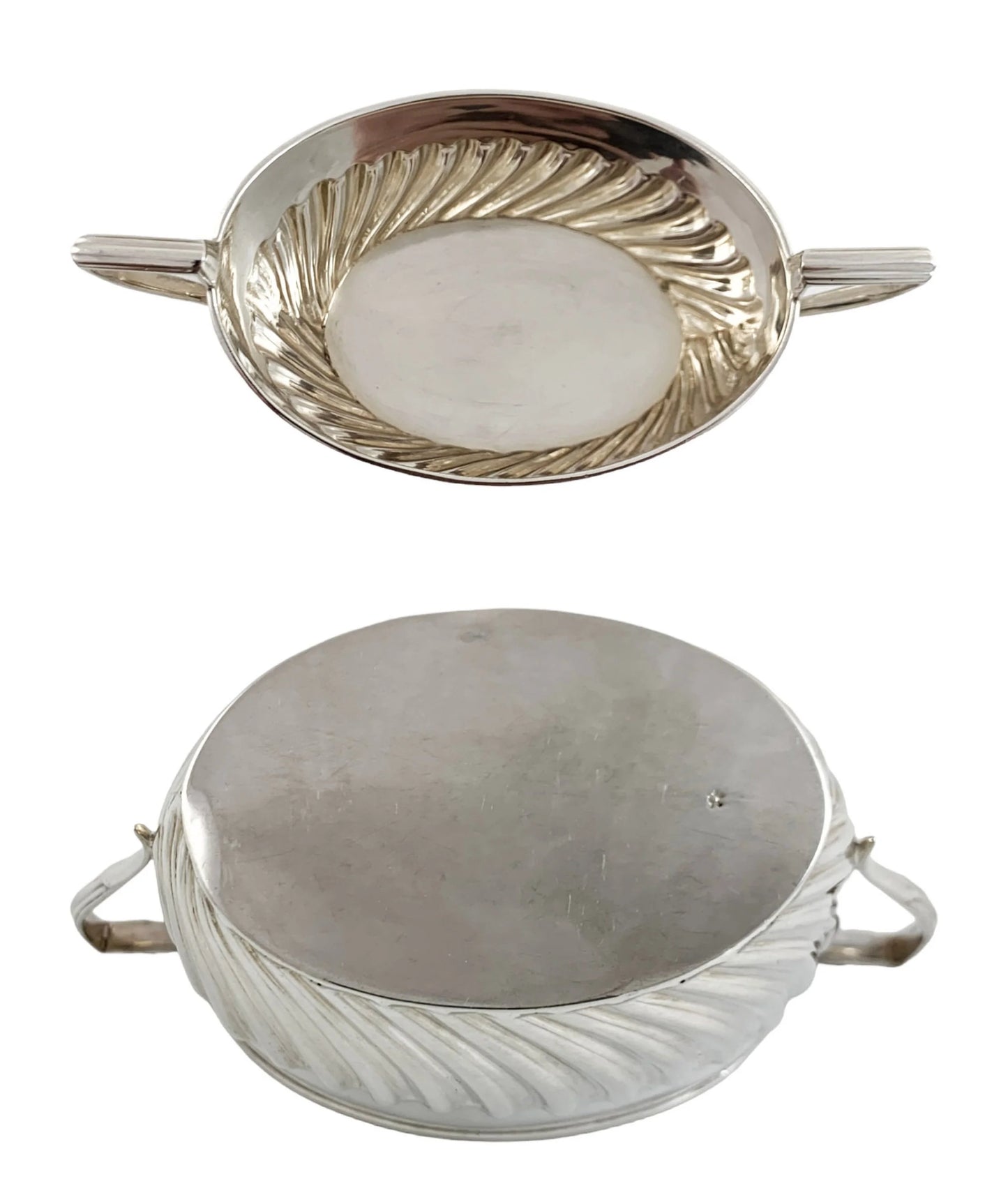 Victorian sterling silver bachelor tea set with reeded oval bodies, Harrison Brothers