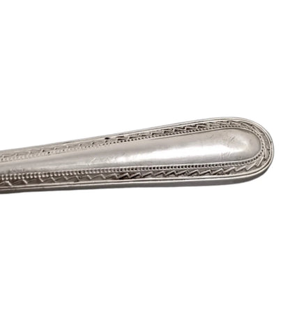 Art Deco sterling silver set 6 tea butter knives, geometric bands, cased, Yates Bros, 1932