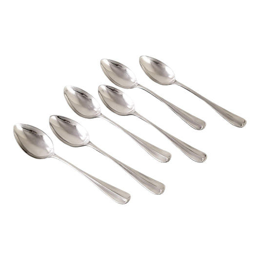 Art Deco sterling silver set 6 demitasse coffee spoons with reeded handles, William Bruford