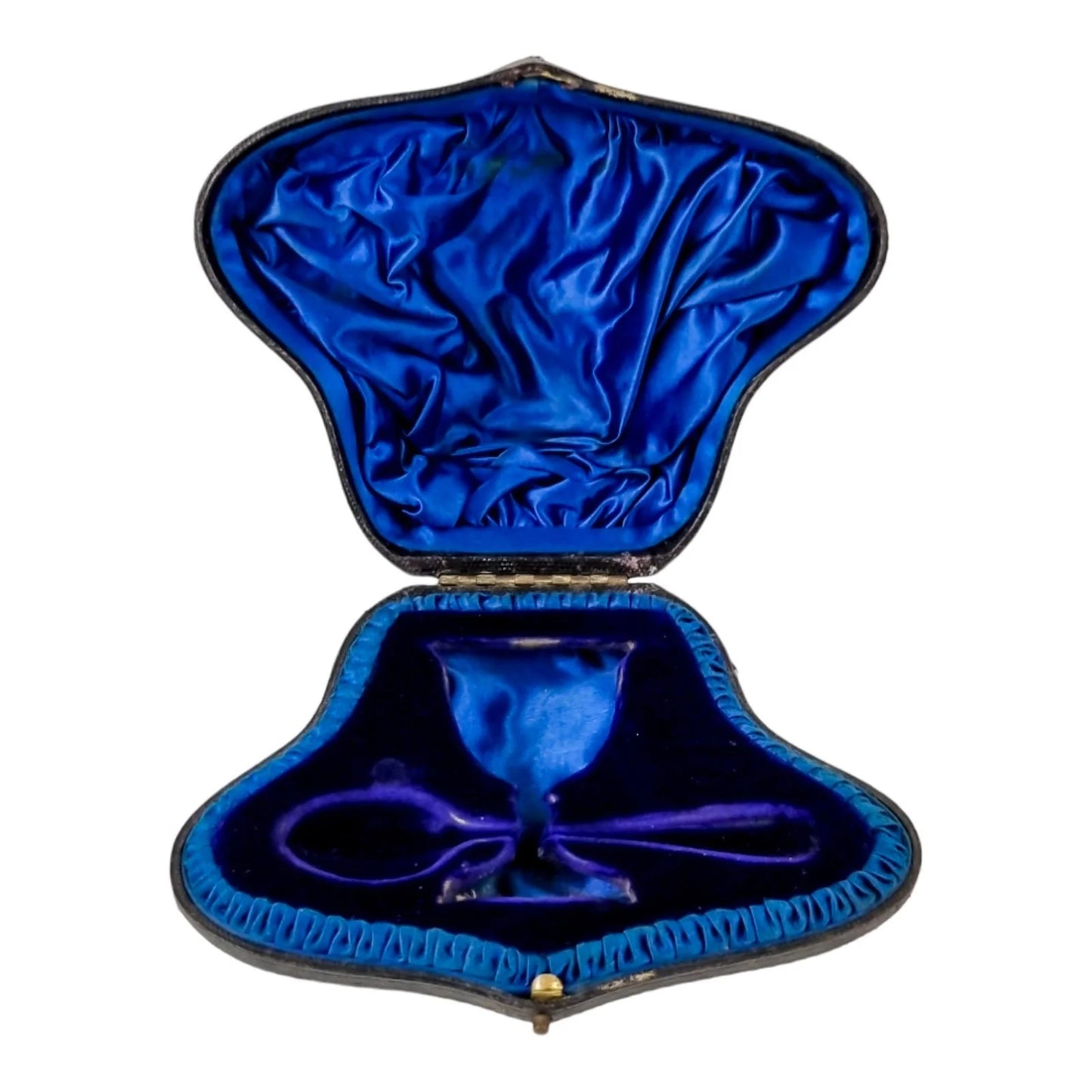 Victorian sterling silver Christening set, egg cup & spoon, fitted silk case, Charles Edward