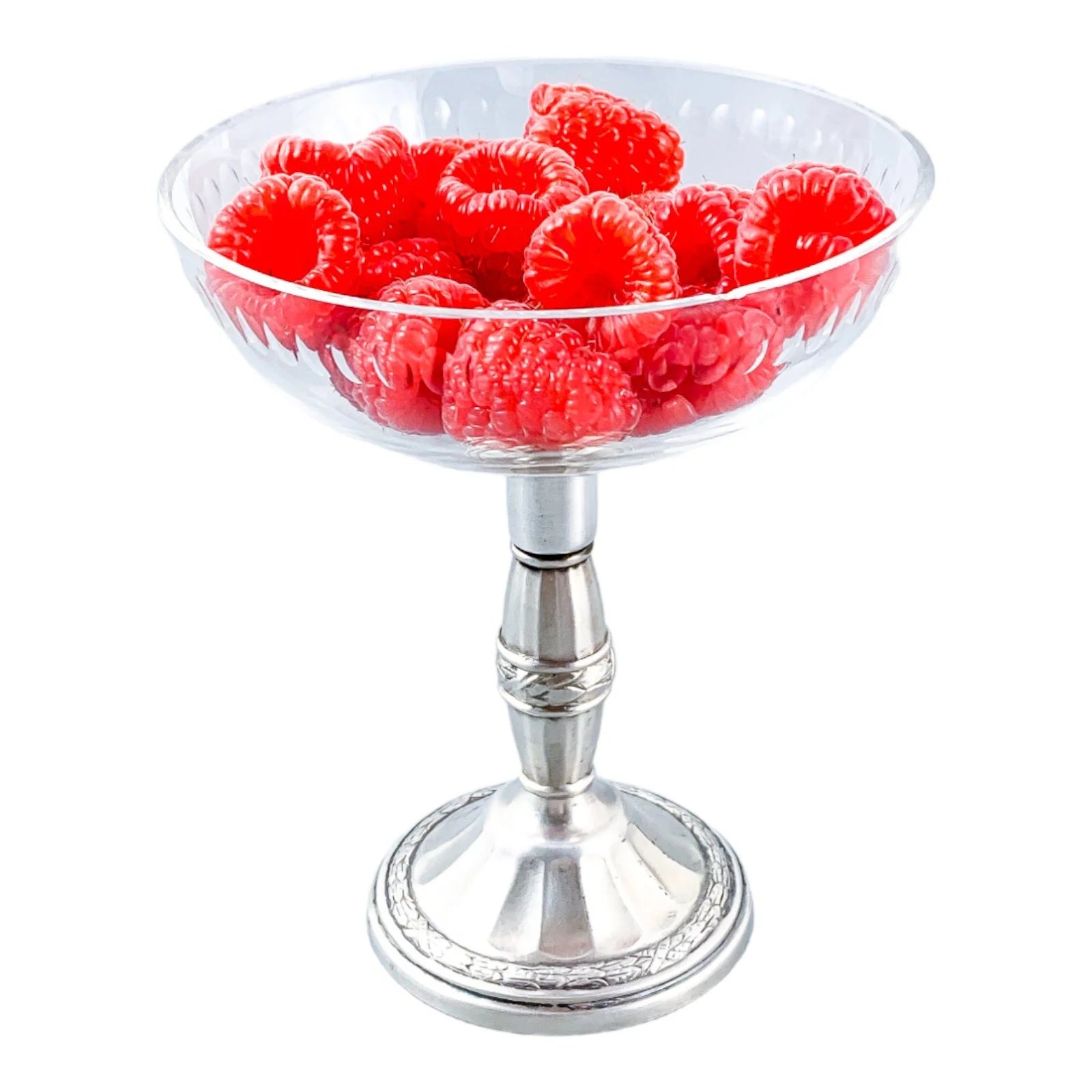 Jugendstil Art Nouveau WMF silver plated fruit set – cut-glass serving tazza and 4 dessert bowls